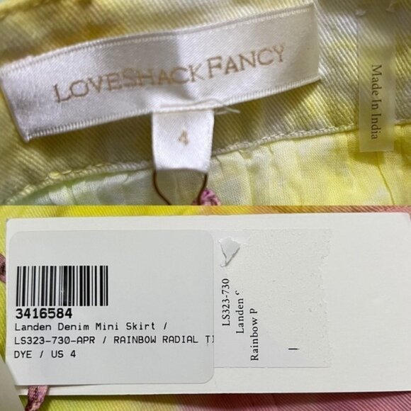 NWT LoveShackFancy Landen Tie-Dyed Mini Skirt Women Size 4 - Picture 7 of 14